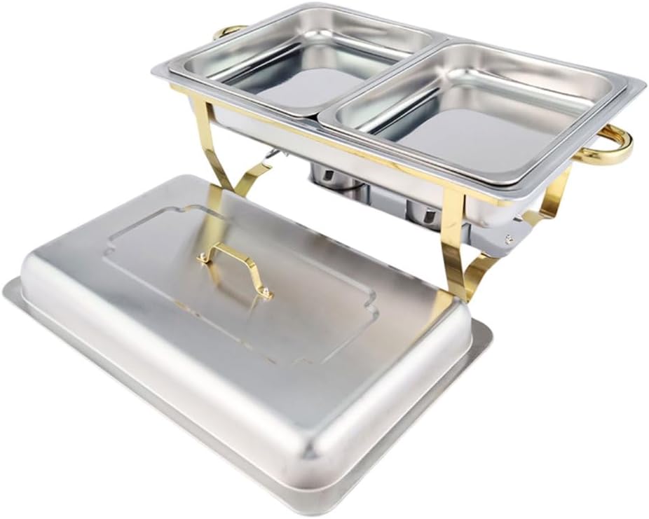 AIZYR Chafing Dishes for Buffet, Chafers and Buffet Warmers Sets Rectangle Food Warmer for Party Holiday Banquets,Single Grid