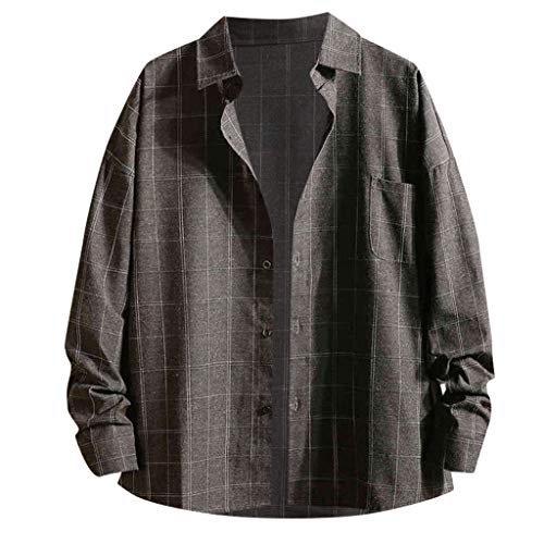 Lowest Price! Mlide Mens Coats Spring And Autumn Lapel Plaid Shirt With Button