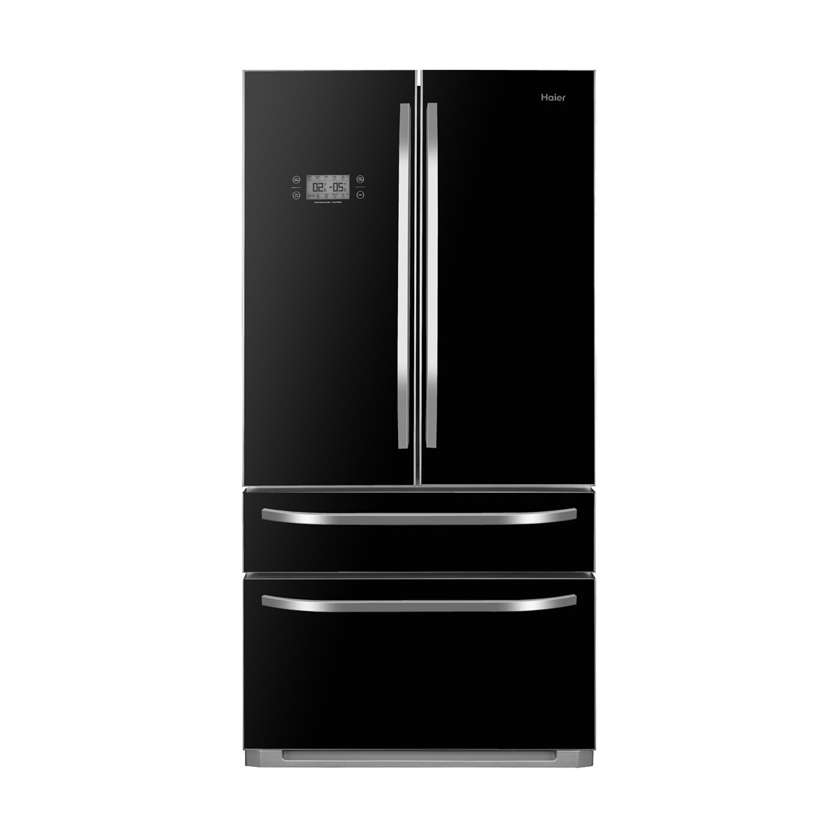 Haier HB21FGBAA Side by Side 3 portes/A+ / 178 cm de hauteur / 432 kWh/an/réfrigérateur 394 L/partie congélateur 149 L/tiroirs de congélation 3D innovants/façade en verre