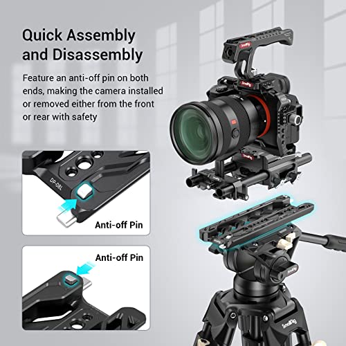 Image of SmallRig 8'' Lightweight Dovetail Plate for ARRI with Maximum Load 20kg, Dovetail Plate with Safety Design for Attaching Kit, Baseplate, Cheese Plate or Vehicle