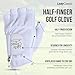 Lady Classic Cabretta 1/2 Finger Golf Glove White Small LH