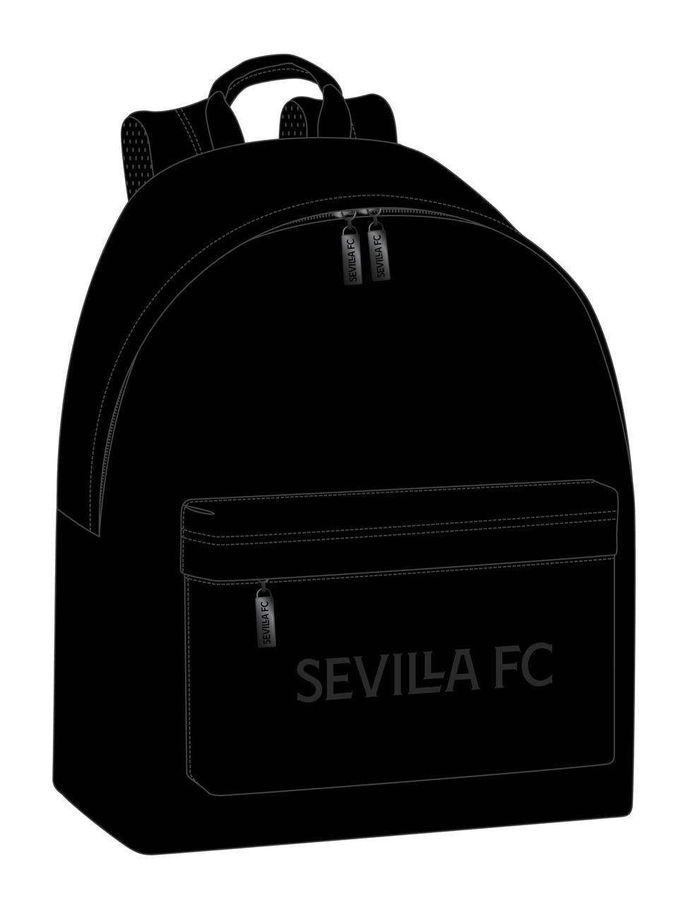 safta Unisex dziecięcy Notebook Sevilla FC Teen Juvenil plecak na laptopa 14,1 cala (310 x 160 x 410 mm), czarny, Estándar, czarny, Standard