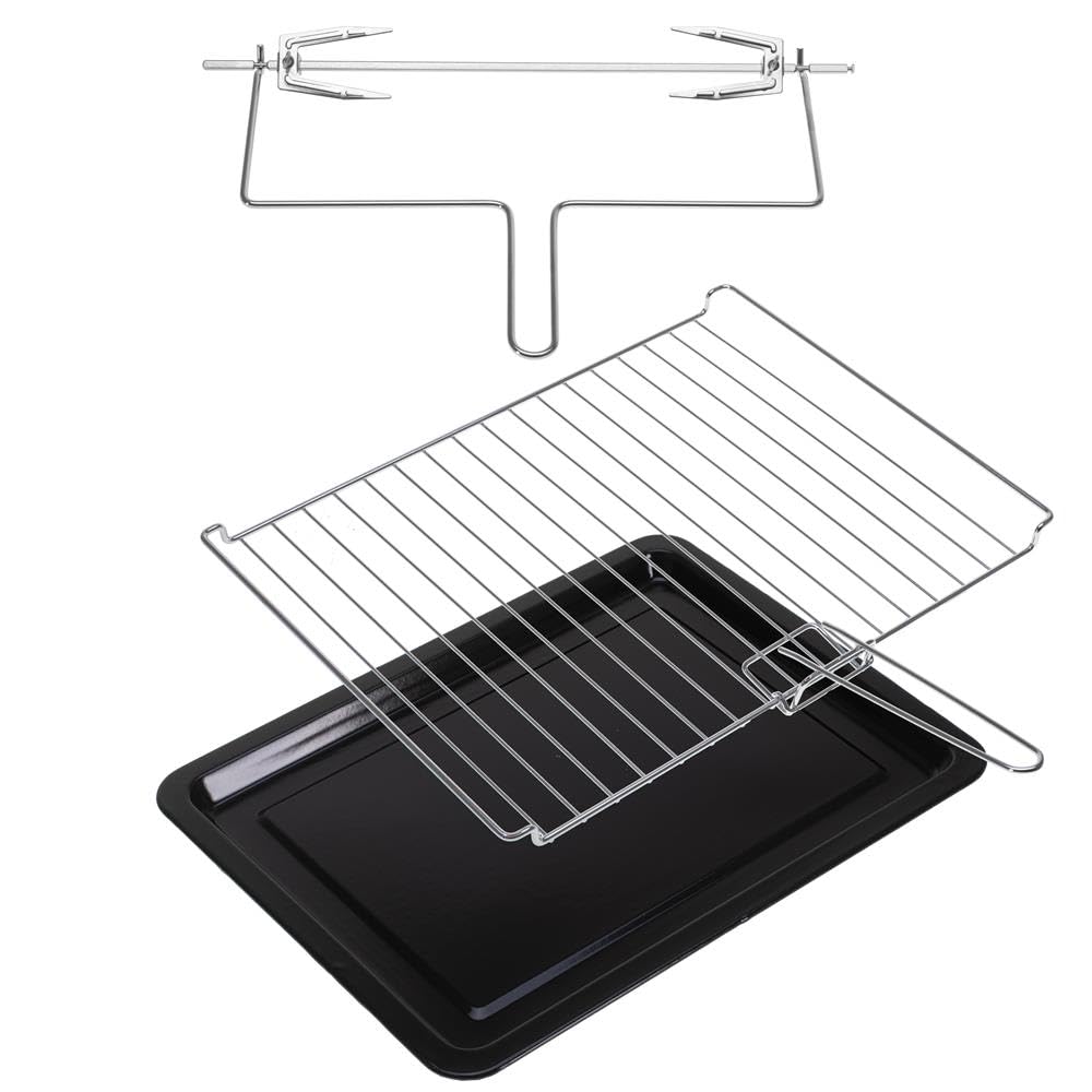 ADLER EUROPE AD 6028 Elektrobackofen 60 Liter, Mini-Backofen mit Umluft, Drehspieß, Timer, 5 Heizmodi, 2000W, Doppelglastür, Backblech und Grillrost, Schwarz