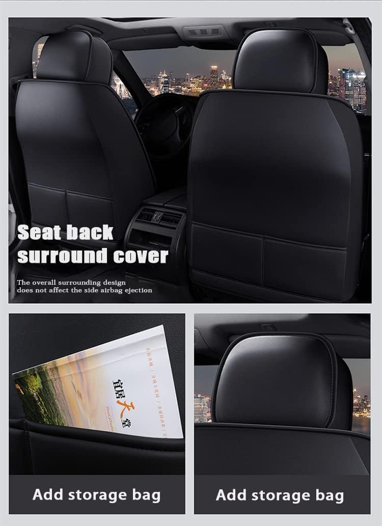 Set Coprisedili Auto per Mercedes Benz Clase C C220d W206 C300 W206, Copri-Sedile Pelle Copri Sedili Impermeabile Coprisedile Anteriori Posteriori Accessori,Black