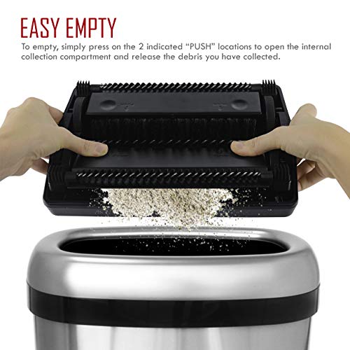 Casabella Electrostatic Floor And Carpet Sweeper | Non-Electric Vacuum Broom and Hand Push Floor Sweeper with Dual Rotating Brush Rolls System & Dust Pans | Ideal Home Cleaning Essentials | Red