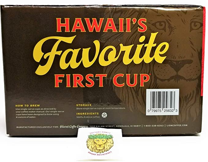 Lion Coffee Single Serve Coffee Pods ORIGINAL Roast (Pack of 54) with Exclusive Lion Coffee Factory Direct Brand Registered Sticker, AN ISLAND FAVORITE