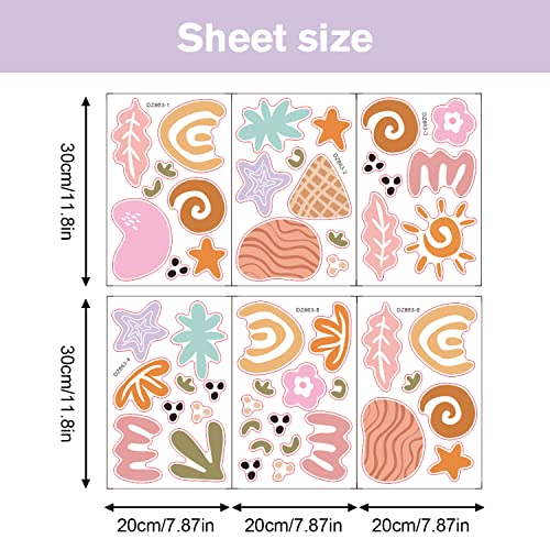 Supzone Boho Shapes Wall Stickers Abstract Pastel Shapes Wall Decal Colorful Rainbow Flower Sun Diy Vinyl Wall Art Sticker For Kids Baby Nursery Bedroom Playroom Living Room Wall Decor #TOP6