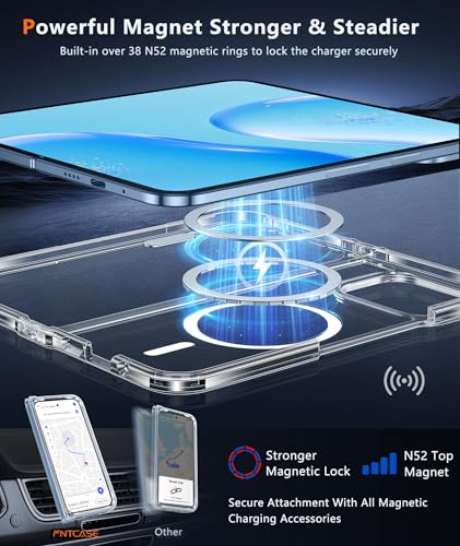 Image of FNTCASE for Google Pixel 10-Pro-Fold Case: Magnetic Clear Military Grade Shockproof Anti Yellowing Slim Phone Cover, Protective Rugged Case for Pixel 10 Pro Fold, Clear