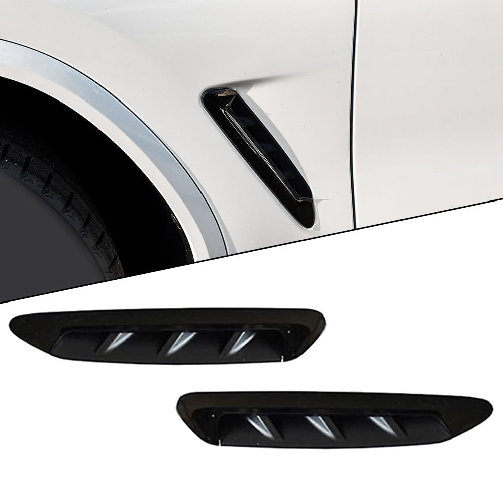 Schwarze Kotflügel Seitenluftkanalverkleidung aus ABS, 1 Paar, passend für BMW G01 X3 M Sport 2018-2021, Ersatz für OEM 51138064805/51138064806