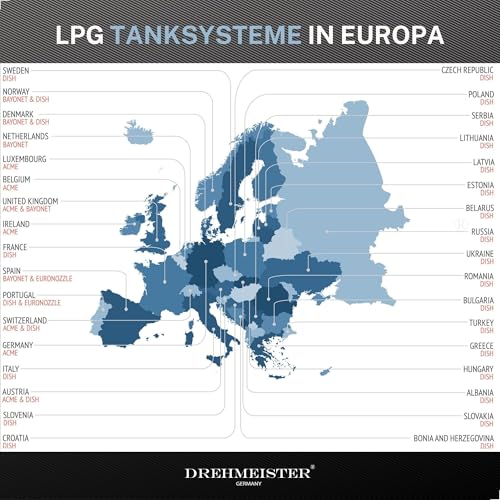 ACME Tankadapter – LPG Adapter mit Nippel für KLF G.12 (W21,8x1/14 LH) Gasflaschen – deutsche & polnische Flaschen – nutzbar in Belgien, Deutschland, Irland, Luxemburg