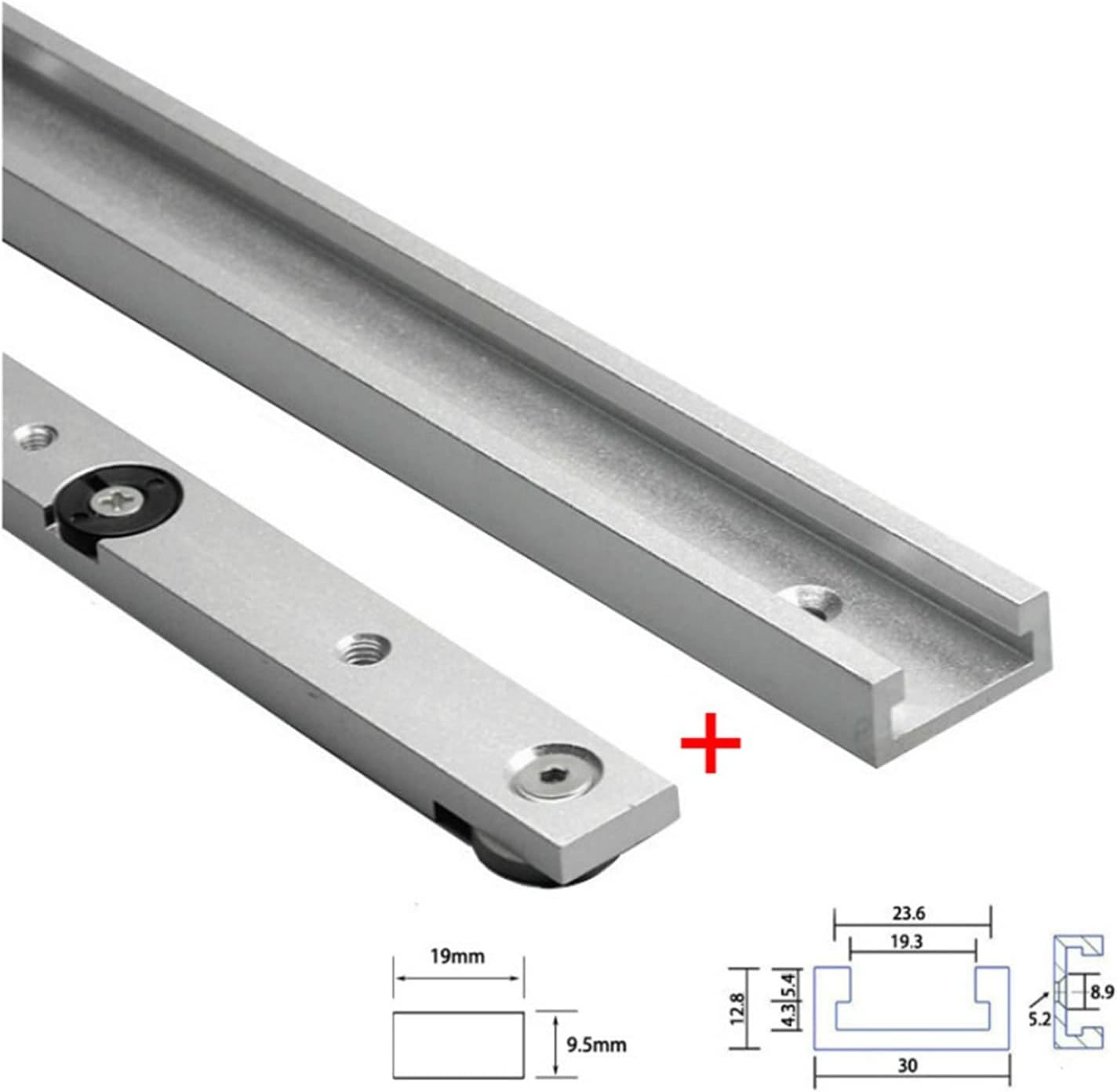 1Set Aluminium Alloy T-Tracks Slot Miter Track and Miter Bar Slider Table Saw Miter Gauge Rod Woodworking Tools Workbench DIY Woodworking Machinery Accessories(Set 8)