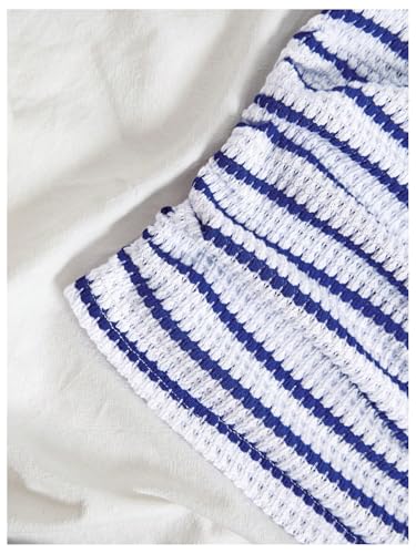 MakeMeChic Women's Striped Cami Top Ruched Spaghetti Strap V Neck Crop Tank Top4