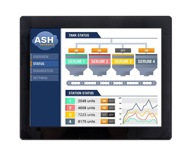 MON1015APv2 Industrial 15 Projected Capacitive Touch Screen Monitor