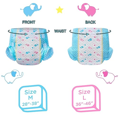 Image of Littleforbig Adult Printed Diaper 10 Pieces - Little Trunks (Large 36 inch-46 inch)