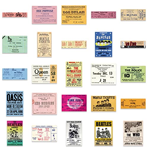 Adesivos retrô de banda de rock 10/30/55 peças, à prova d'água, para skate, geladeira, laptop, baga