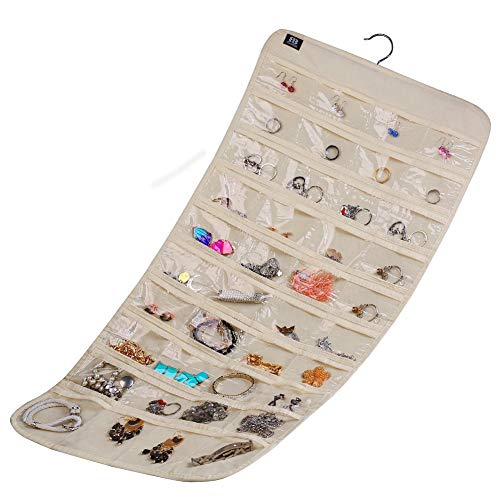 BB Brotrade Hanging Jewelry Organizer,Accessories Organizer,80 Pocket Organizer for Holding Jewelries（Beige） by BB Brotrade - Used condition - Image 4
