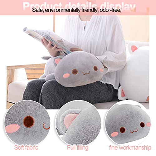 Zaloife Plüschtier Katze, Plush Plüschfigur 40cm, Stofftier Plüsch, Kuscheltier Puppe Geschenk für Kinder(Grau)