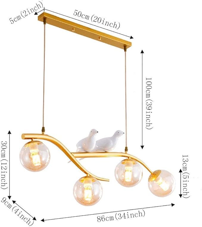 WHLMYH Kroonluchters, Huishoudelijke Kroonluchters, Hanglamp, Hanger Frosted Glazen Globe Hanger Ing Armatuur/Golden/Amber Glass Cover photo 2