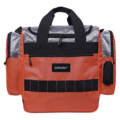 Kylebooker Fishing Tackle Bag Medium Fishing Gear Storage Bags Portable Fishing Organizer Shoulder Satchel (Orange) Cover