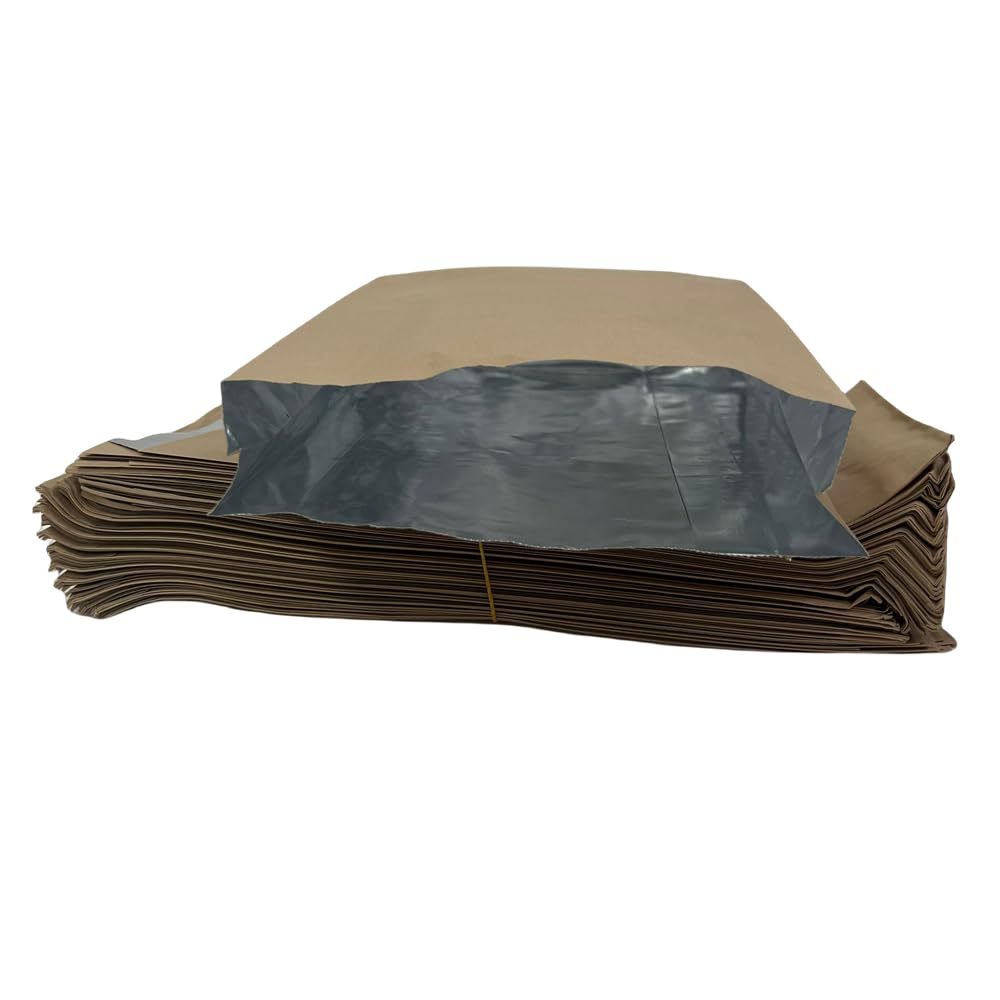 100 Pcs Aluminum Foil Hamburger Sleeves Large,Aluminum Foil Hot Dog Bags,Grease Resistant Serving Snack Bags For hot dogs, hamburgers, sandwiches, bagels (Brown)