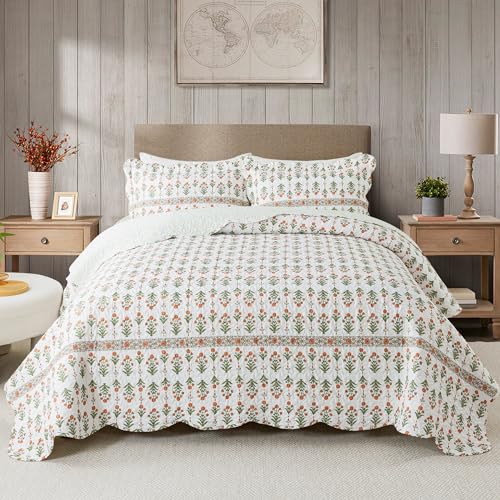HoneiLife Quilt Sets King Size - Floral Bedspreads for King