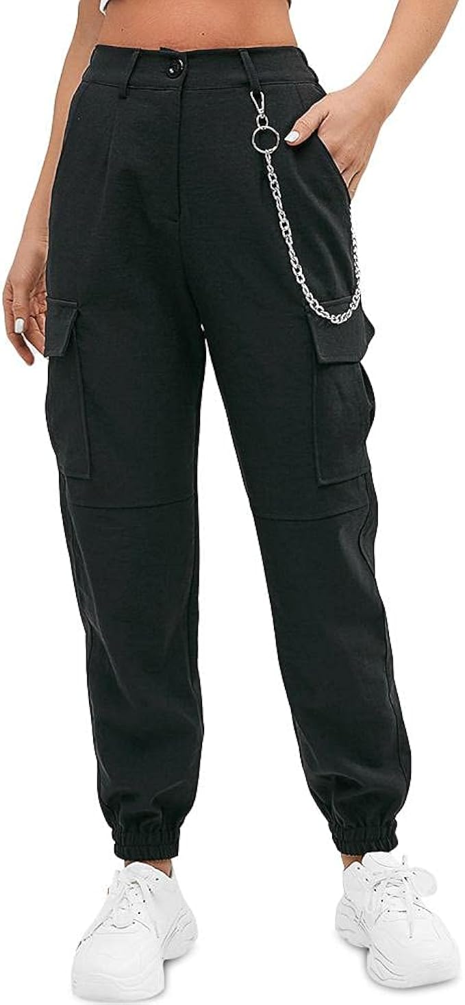 Amazon.com: ZAFUL Pantalones cargo de cintura alta con bolsillos con solapa  para mujer : Ropa, Zapatos y Joyería