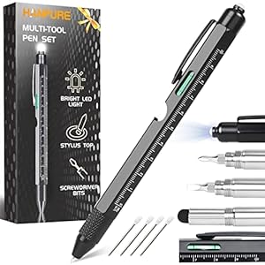 Gifts for Men Dad Multi Tool Pen – 8 in 1 Gadgets DIY Novelty Pen Tools with LED Valentines Birthday Gifts for Him…