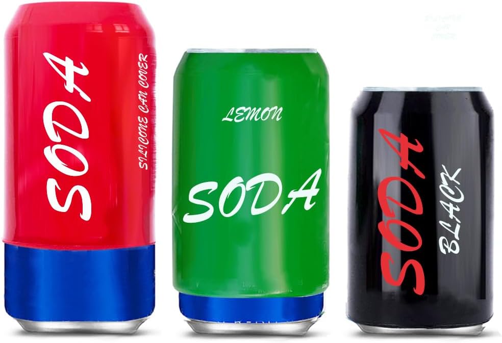 Simplation (3 Pack) Can Covers that Look Like Soda, Silicone Sleeves for Cans, Can Wraps, Fits All 12FL OZ 355ml