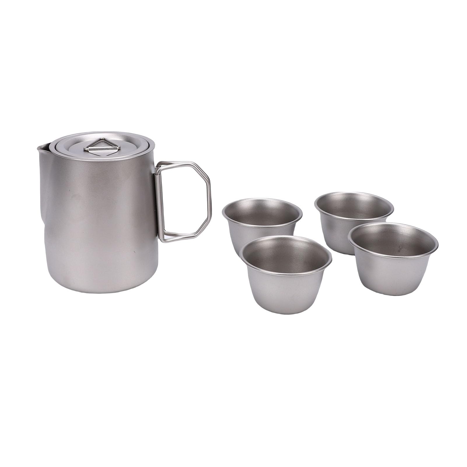 Juego de té de acero inoxidable anticaídas con bolsa portátil para té en la naturaleza