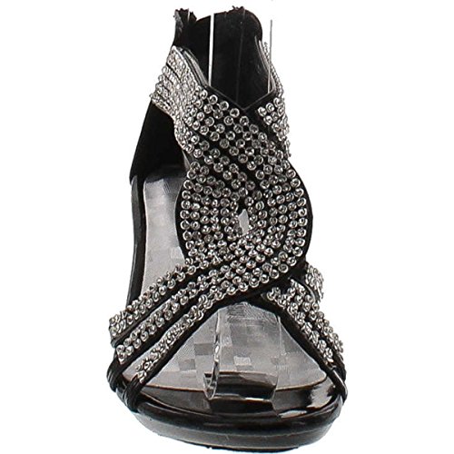 Forever Link Girls Angel-37K Dressy Heel Sandals,Black,24