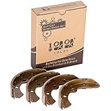 10L0L Golf Cart Replacement Brake Shoes Set (2Long, 2 Short) Fits Select Club Car, E-Z-GO and Yamaha...