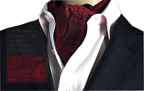 Mens Cravat Self Tie Woven Ascot Paisley Jacquard Luxury, Color 3, One Size