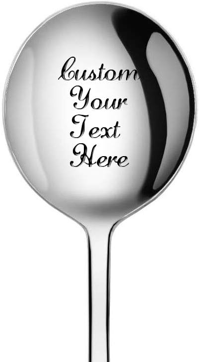 OBTIAN Custom Personalized Engraved Stainless Steel Spoon - Unique Text Gift for Friends, Lovers, Parents, Kids