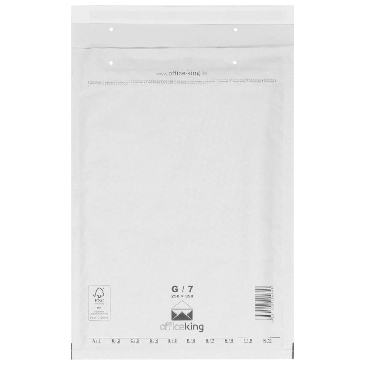600 x Luftpolstertaschen Gr. G/7 (250x350 mm) DIN A4+ C4 WEISS - Marken-Qualität von OfficeKing®