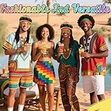 5Pcs Rasta Costume Accessories Set, Rasta Hat with Black Dreadlocks Wig, Orange Glasses, Necklace and 2Pcs Bracelets, Funny Caribbean Fancy Dress Outfit for Halloween Masquerade Stage Performance - Image 7