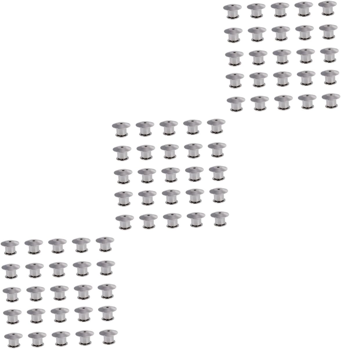 STOBOK 75pcs Metal Flat Locking Pin Backs Durable Brooch Clasp for Name Tags Jewelry Making and DIY Crafts Smooth Finish and Easy to Use for Hats Bags and Vests