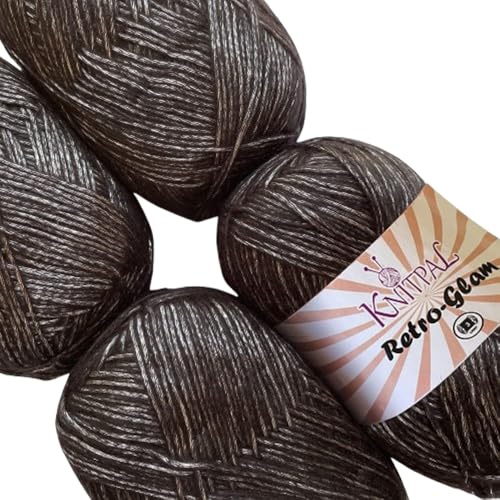 Retro-Glam Metallic Yarn for Crocheting, 4-Pack...