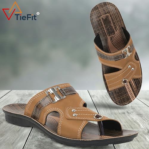 Image of TieFit Men's Stylish Slipper || Casual Flip Flop || Slip On for Men's||Thong Flip-Flops|UK 7-10
