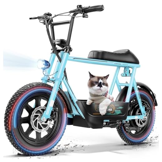 Caroma Peak 800W Electric Scooters with Seat for Adults, 16" Fat Tire for All-Terrain, 25 Miles Max Range, 20mph Top Speed, Commuter Ebike for Adults&Teens, Motorcycle Style with Carry Basket,Blue