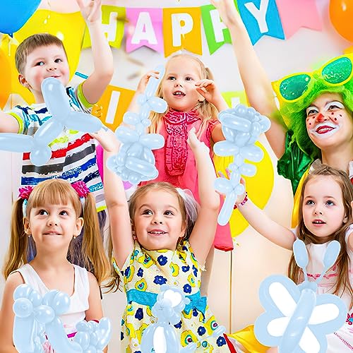 Image of ZNHIS 260 Balloons Kit - 100pcs Long Macaron Blue Balloons for Arch, Animals, and Twisting