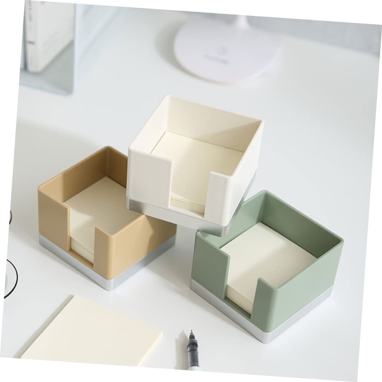 OSALADI 1Set Memo Pad Holder Kit Art Desktop Memo Box with Note for Office Organization for Planning Scheduling and Reminders for Students