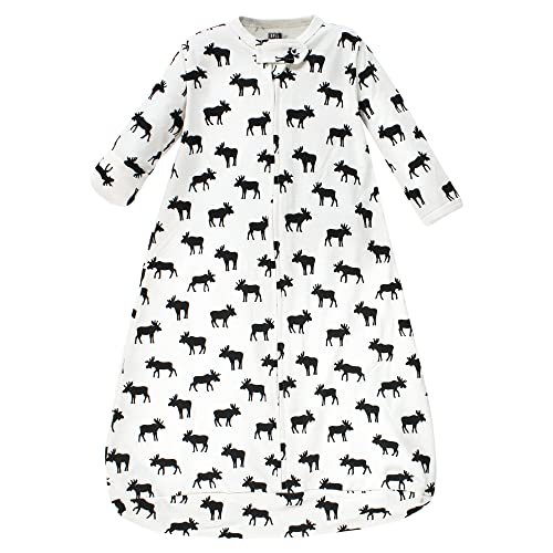 Image of Hudson Baby Unisex Baby Cotton Long-Sleeve Wearable Sleeping Bag, Sack, Blanket, Moose, 3-9 Months