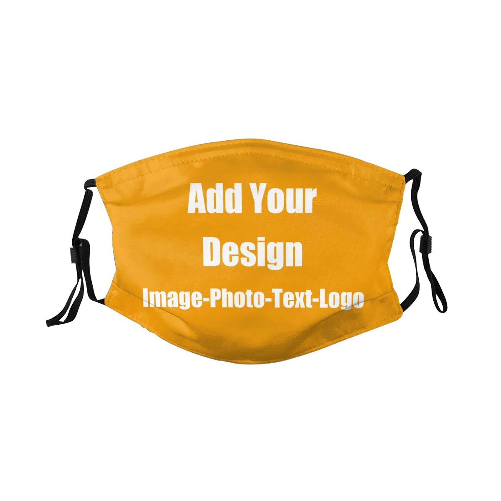 Custom Adjustable Face Cover with Stretchy Earloops Add Your Own Picture/Text Custom Dust Face Masks for Men Women-Gold Style 28