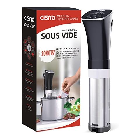 CISNO Sous Vide Cooker Precise Immersion Circulator with 1000W Powerful PTC Heater Fast-heating, Easy to Set, Ultra Quiet, LED Touch Display ¡­ Cover