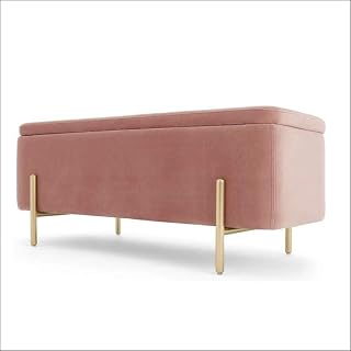 Bench Storage Footrest Stool Shoe Bench Solid Wood Light Luxury Nordic Pink Bedroom Storage Bed End Stool Simple Metal Foot Long Shape Shoe Bench Wardrobe Vanity Stool Bench Footrest Stool/Seat
