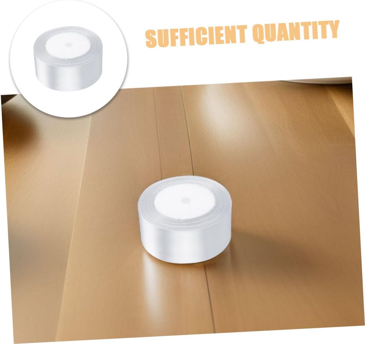 5 Rolls White Satin Wrapping Ribbon for Presents Polyester DIY Crafting Decorations Floral Arrangements Invitations and Holiday Party Box Ribbon