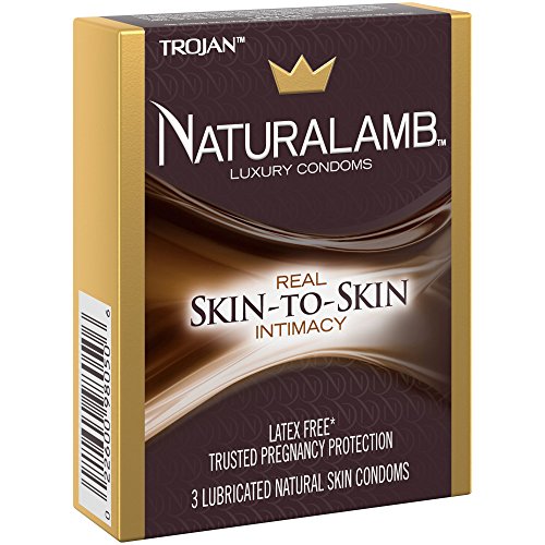 Trojan NATURALAMB with Brass Lunamax Pocket Case, Premium Natural Lamb Skin Condoms-3 Count