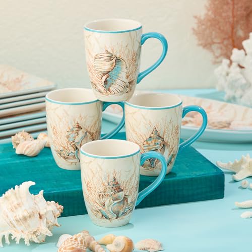 Set de 4 Mugs de Cerámica 20 onzas Diseño Costero miniatura 5