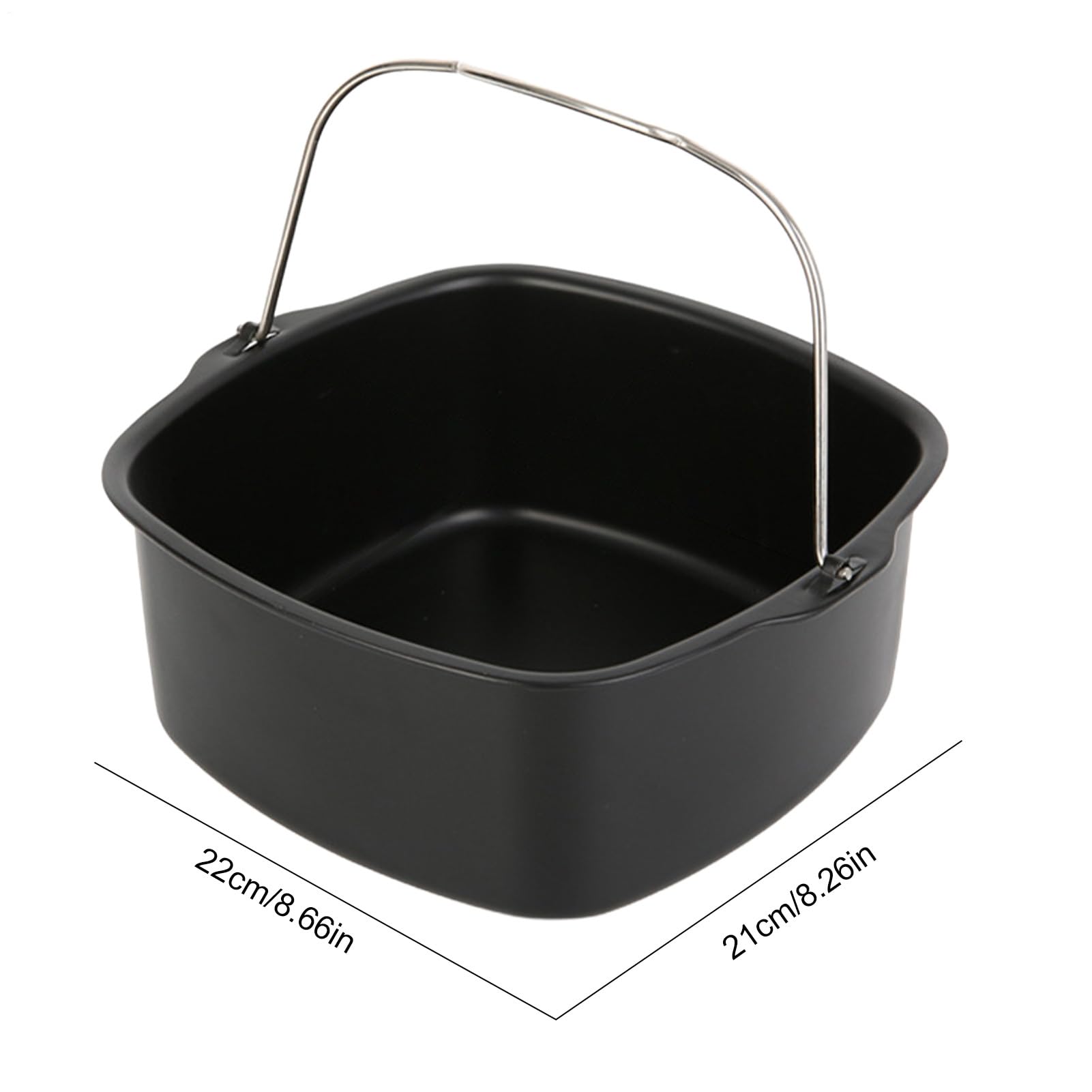 Friteuse à air chaud, moule à gâteau carré, accessoire de friteuse à air résistant à la chaleur, en acier d'aluminium, revêtement antiadhésif