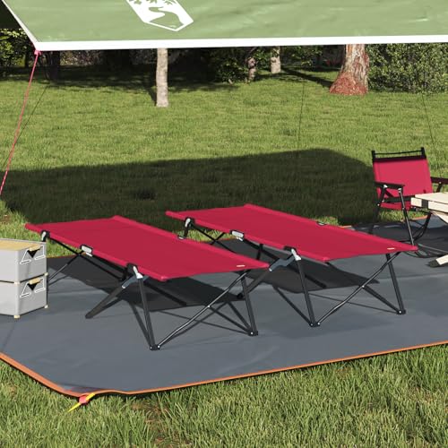 SKM Klappbare Sonnenliegen 2 Stück Rot